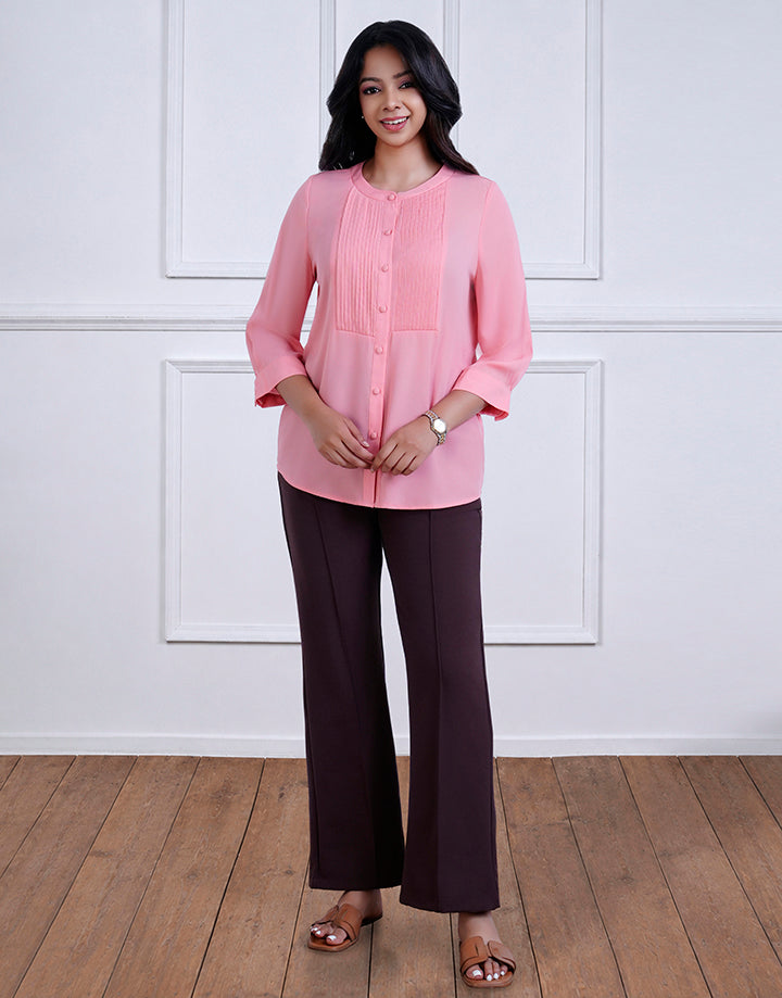 Wide Leg Pant Pintuck detail