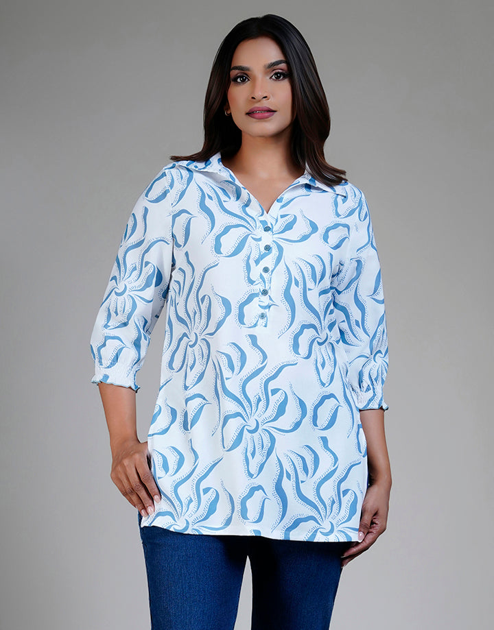 3/4 Sleeve Half Placket Kurta