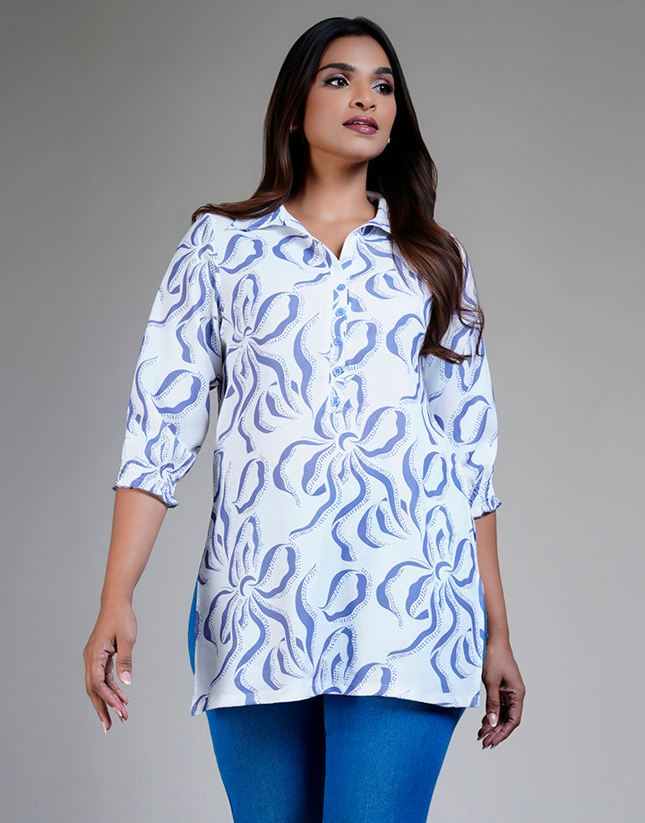 3/4 Sleeve Half Placket Kurta