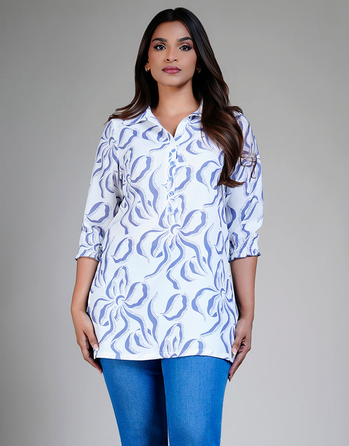 3/4 Sleeve Half Placket Kurta