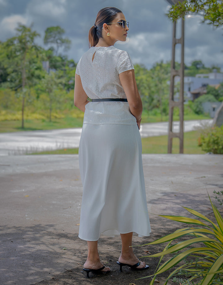 White Cutlawn Top