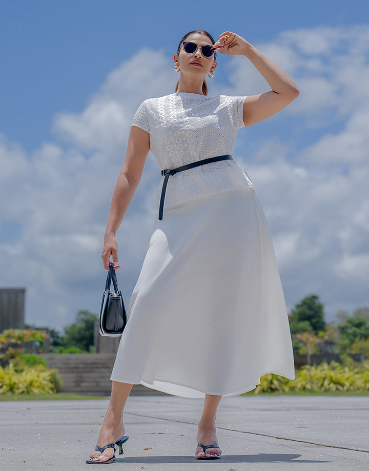 White Cutlawn Top