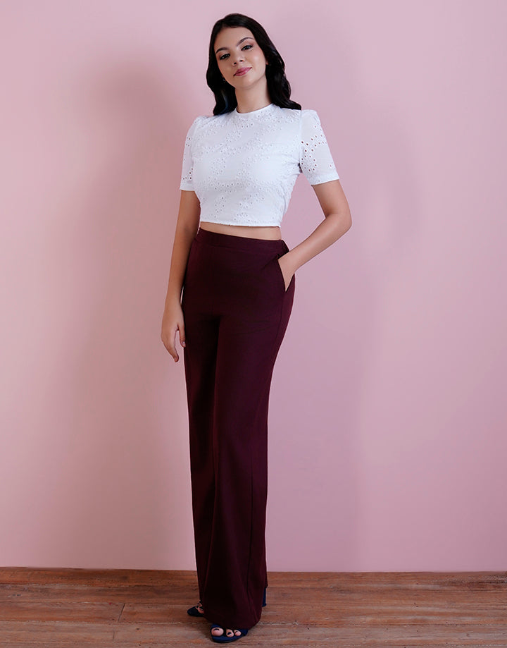 Plain Wide Leg Pant