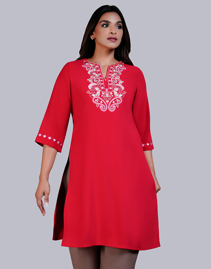 Embroidered 3/4 Sleeve Kurta