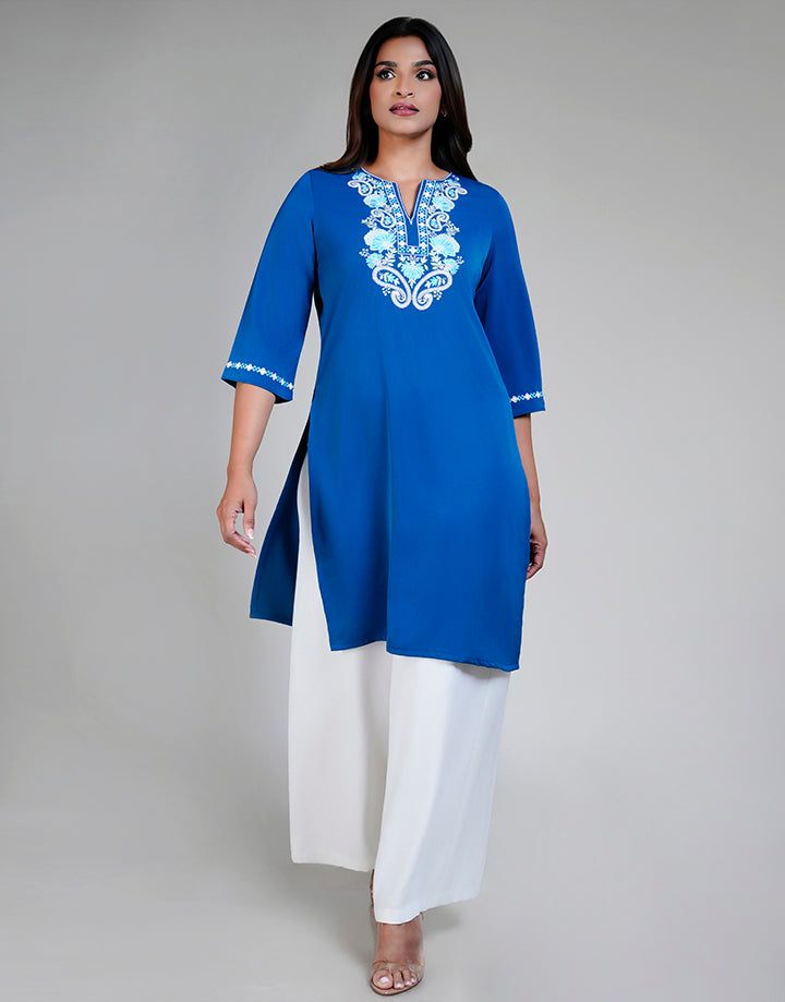 Embroidered 3/4 Sleeve Kurta