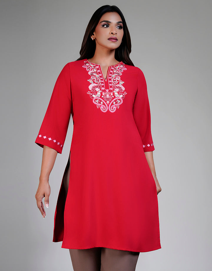 Embroidered 3/4 Sleeve Kurta