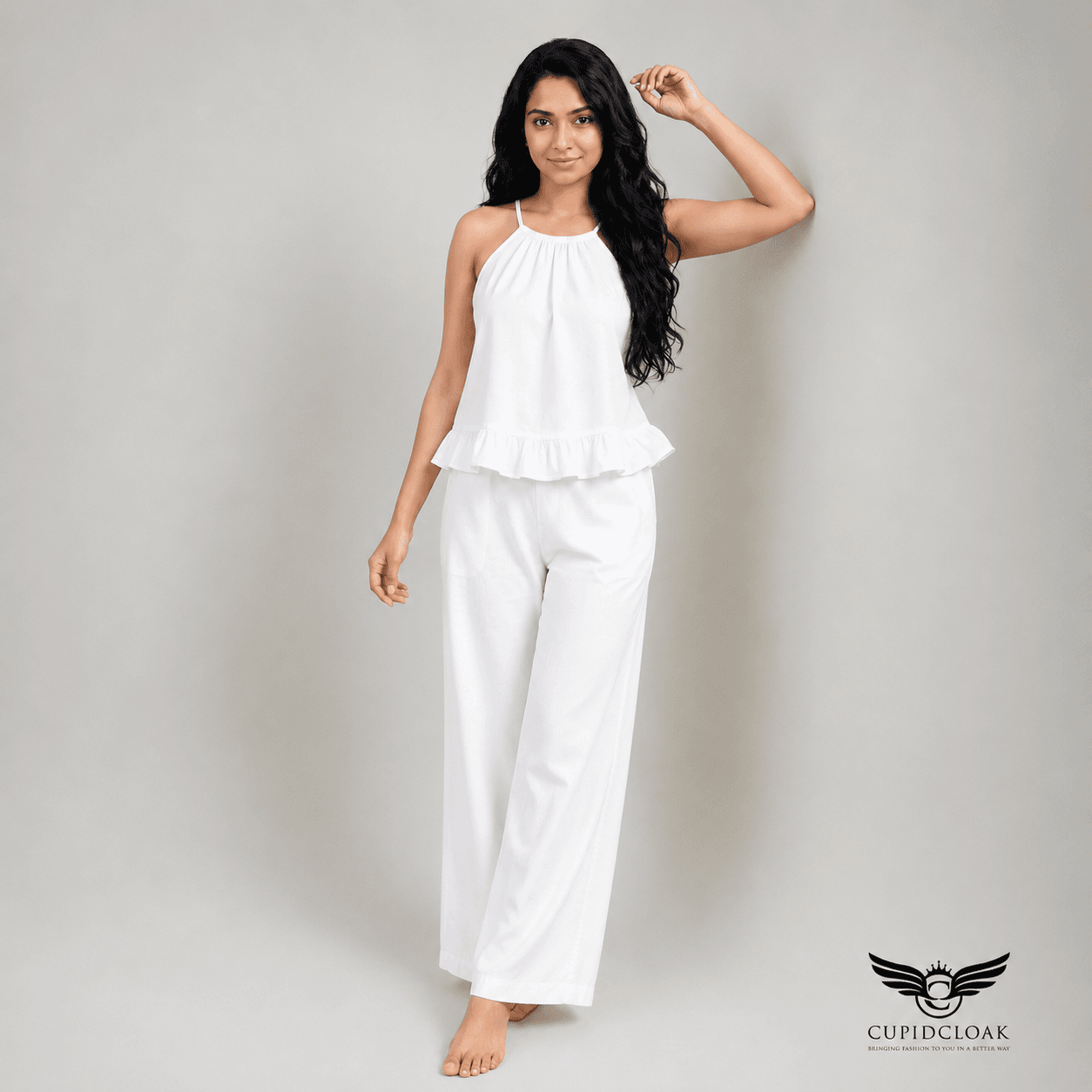 EMARI Pure White Wideleg Pants