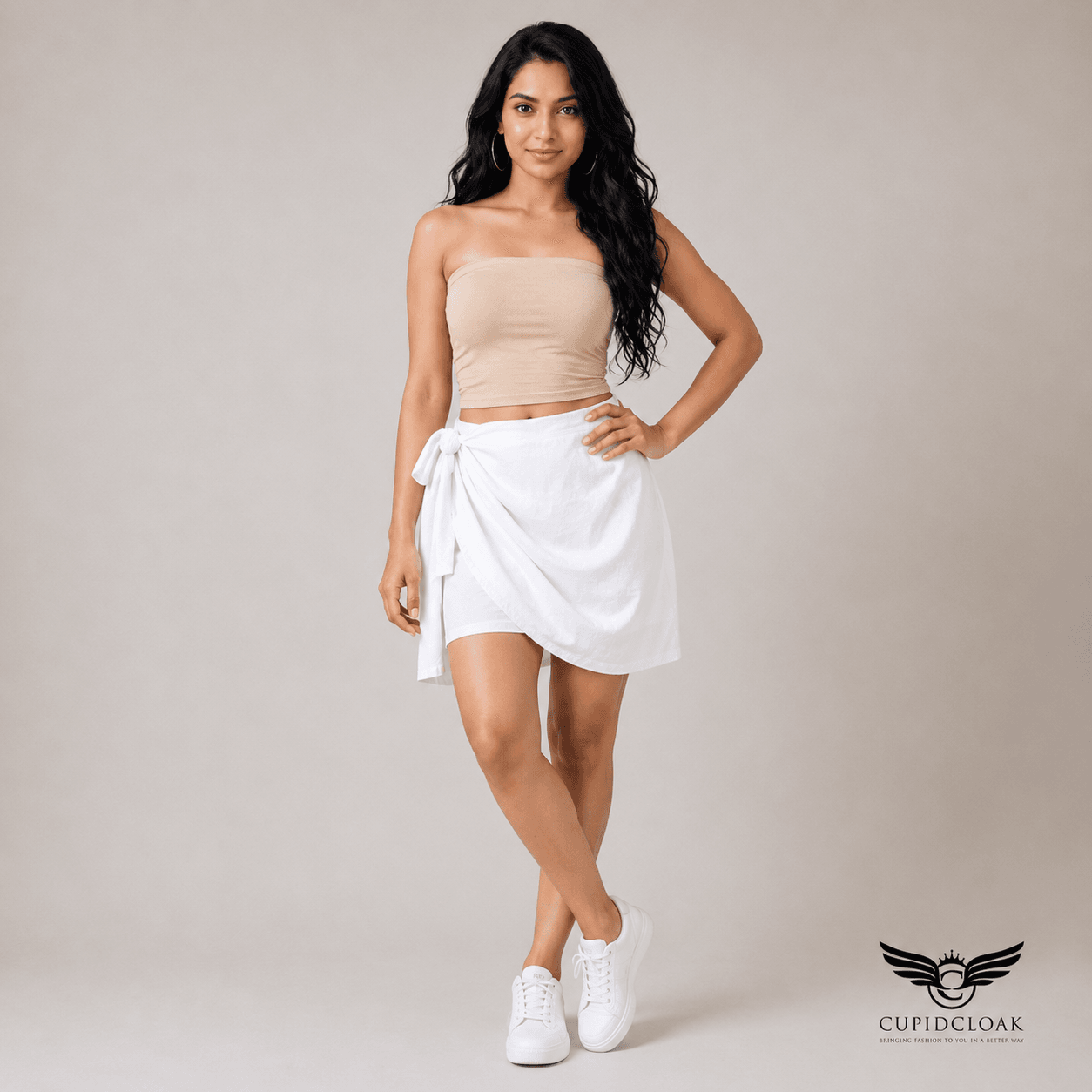 LUNA Tie-Wrap Short Skirt