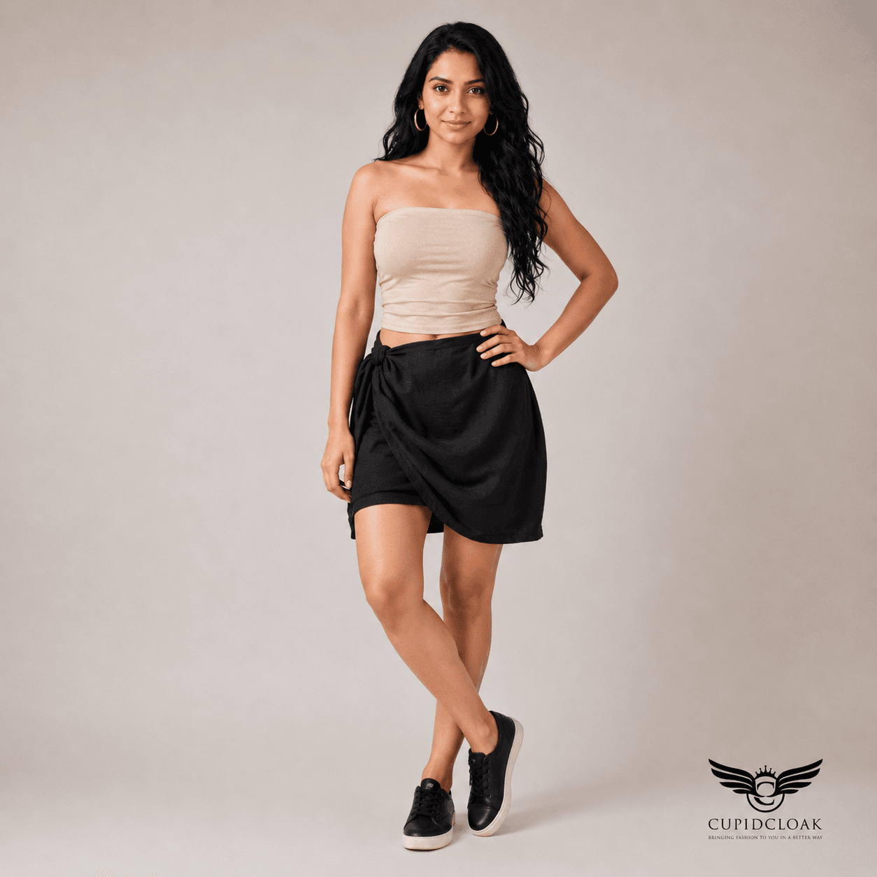LUNA Tie-Wrap Short Skirt
