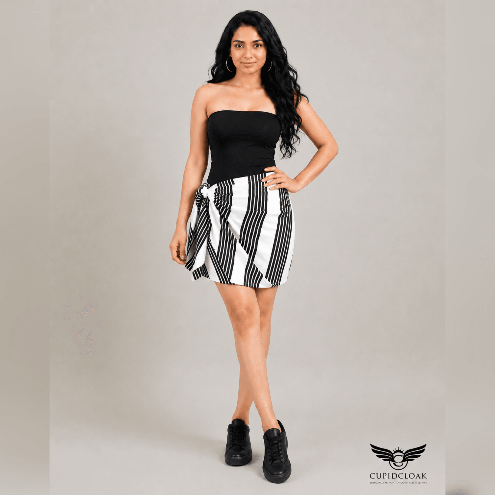 LUNA Tie-Wrap Short Skirt