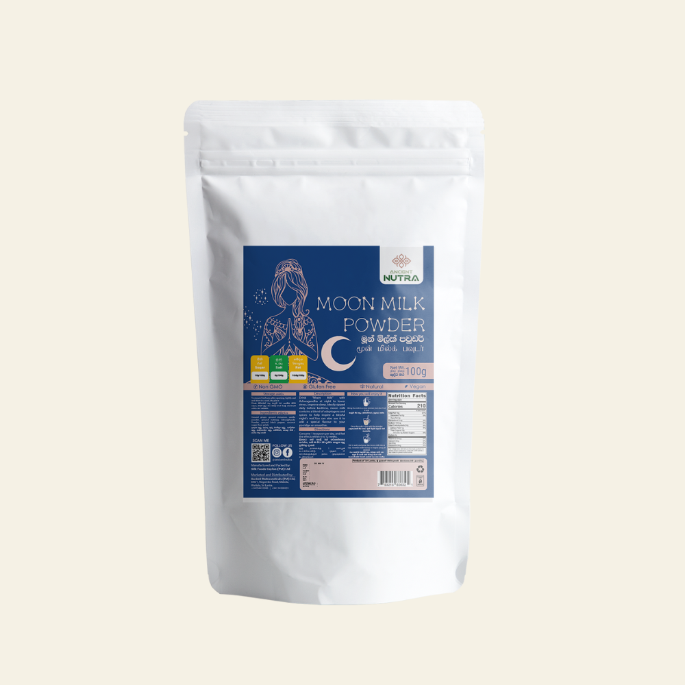 Moon Milk Powder 100g calming bedtime drink. Ancient Nutra Sri Lanka