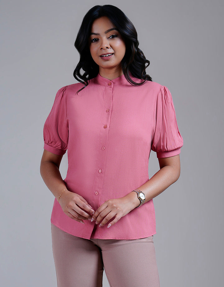 Chinese Collar Button Up Blouse