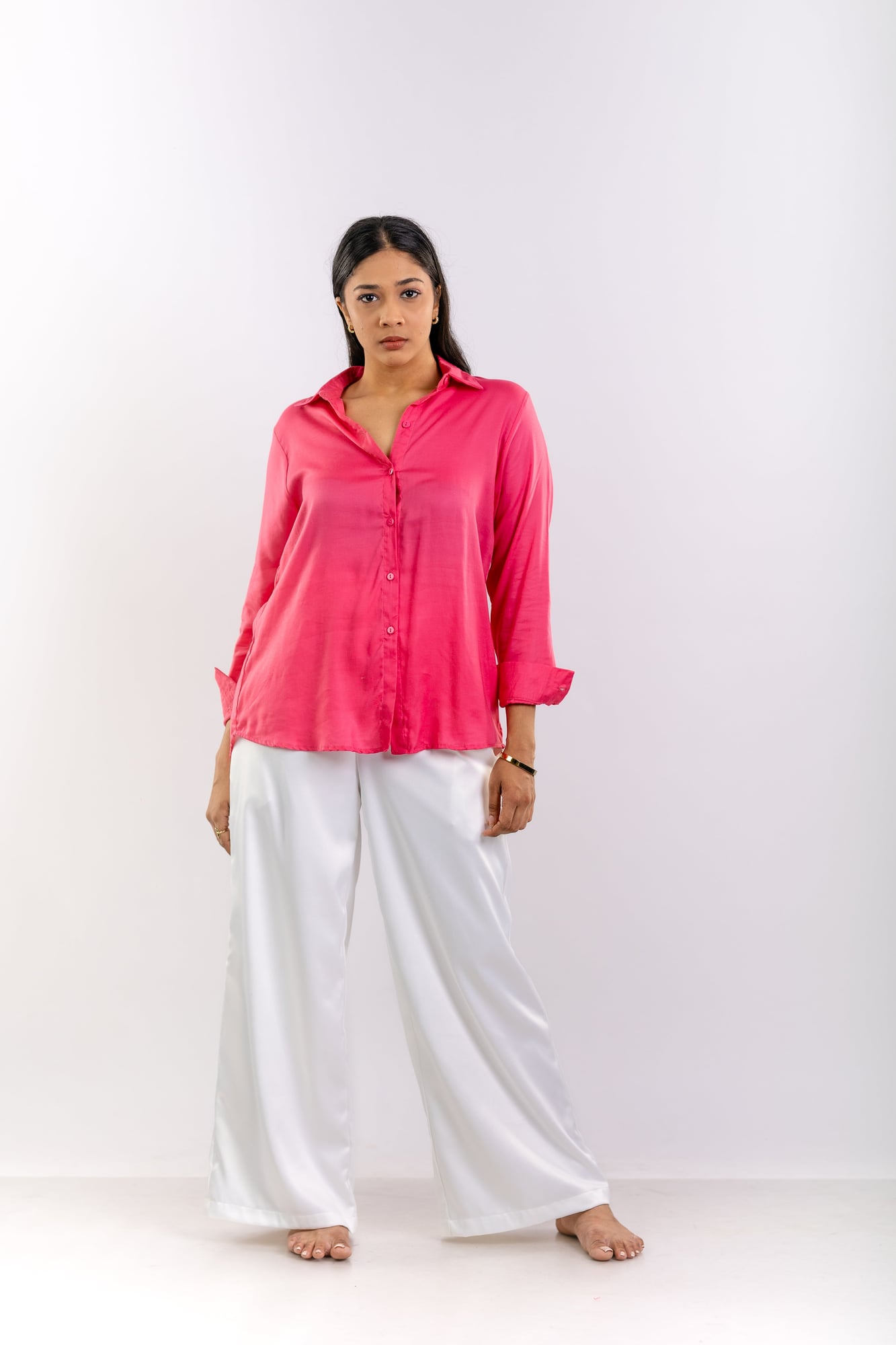 Bright Magenta Linen Relaxed Shirt