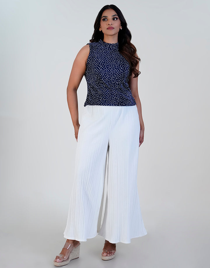 High Neck Sleeveless Crape Top
