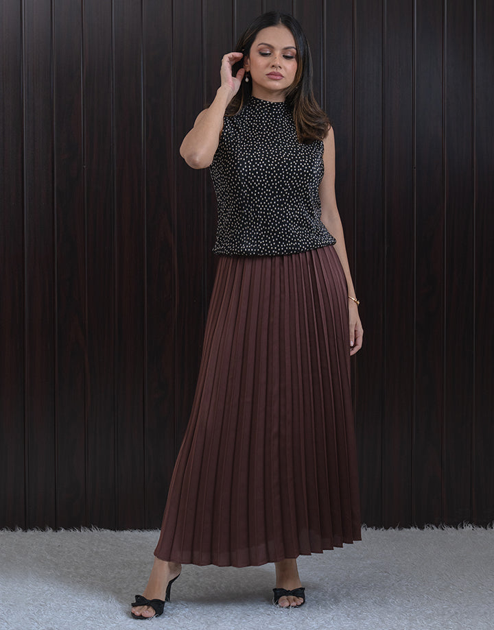 High Neck Sleeveless Crape Top