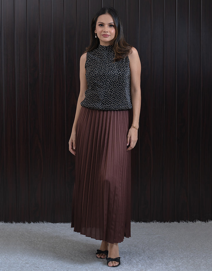 High Neck Sleeveless Crape Top
