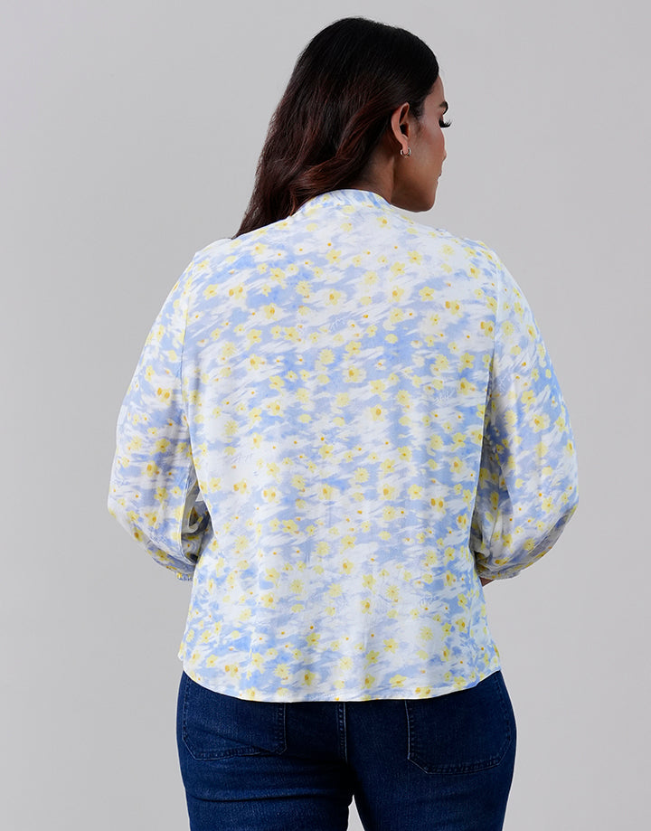 Pintuck Detail with Button Up Blouse