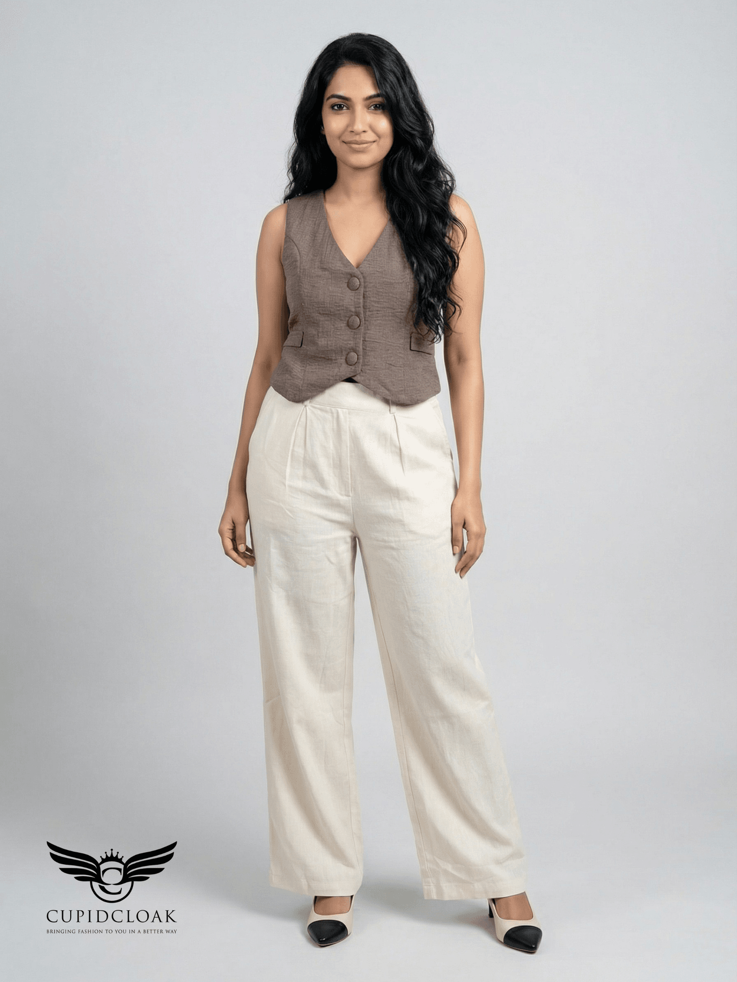 FEONA Sleeveless Office Top