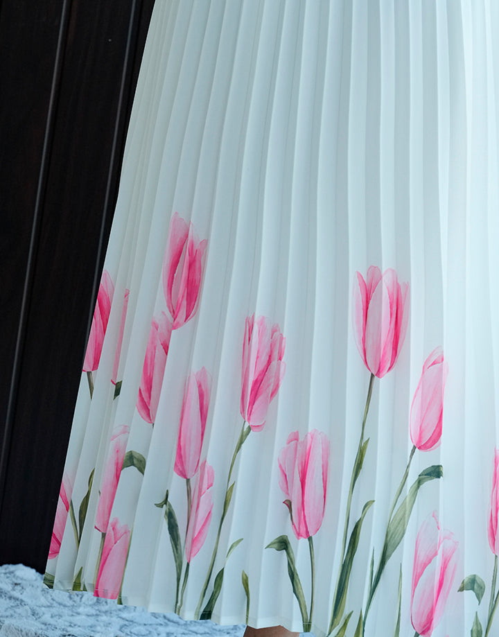 Sublimation Print Pleated Skirt