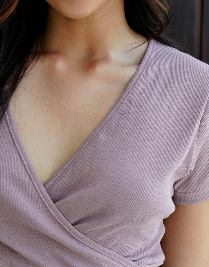 Short Sleeve Crossover Crop Top