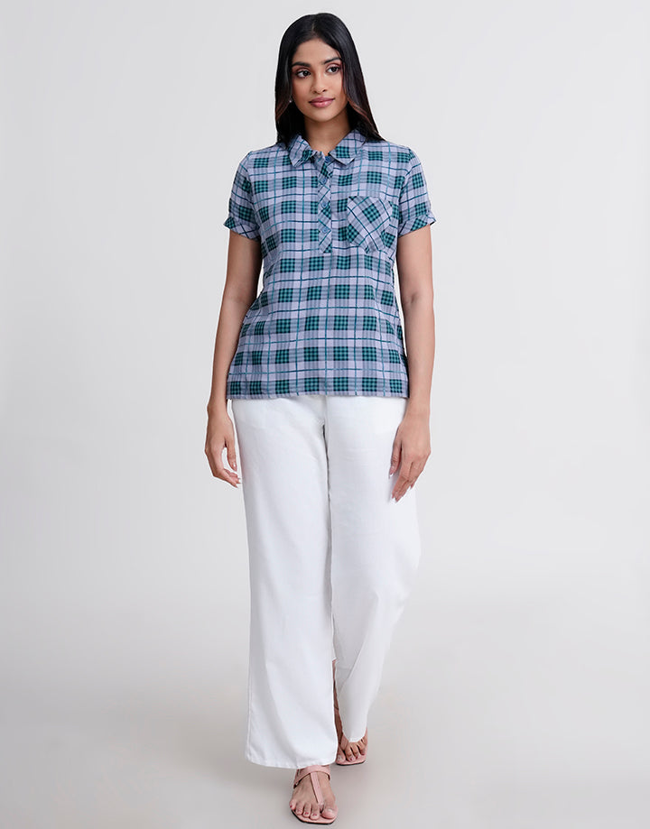 Short Sleeve Half Placket Top