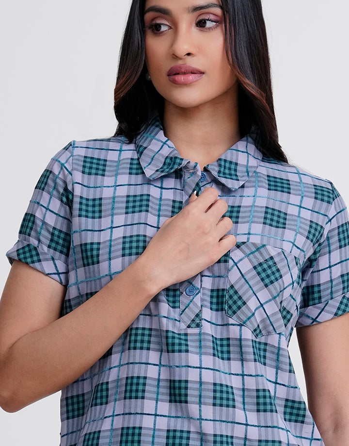 Short Sleeve Half Placket Top