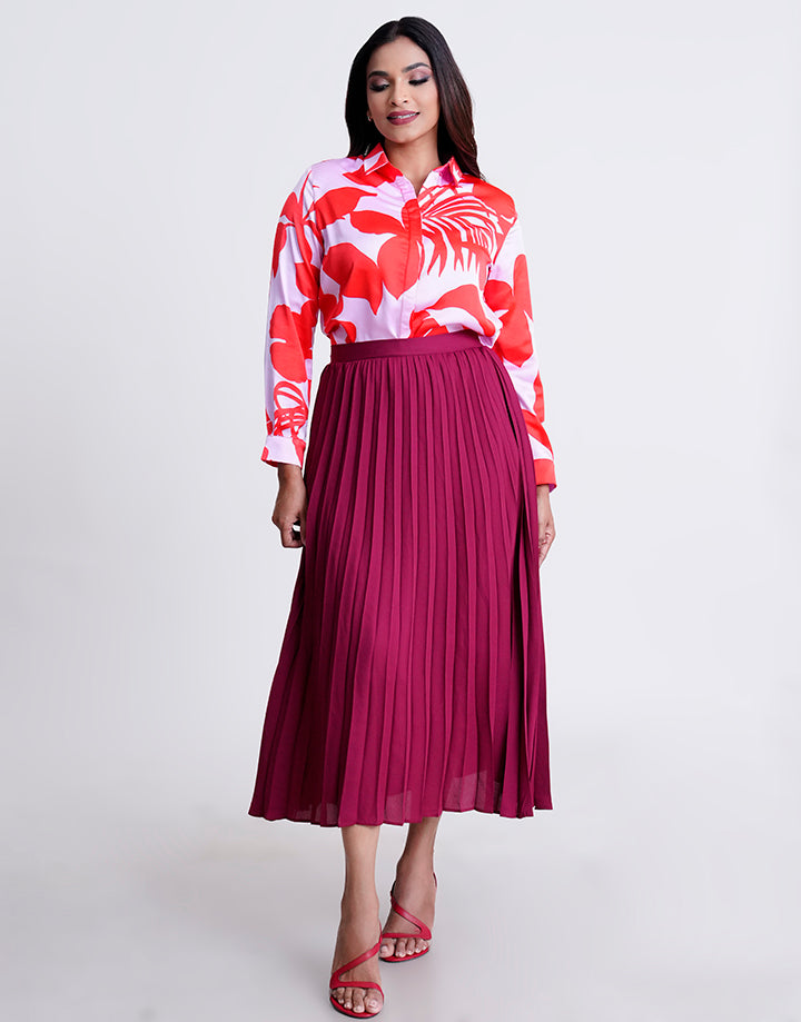 Hidden Placket Button Down Blouse