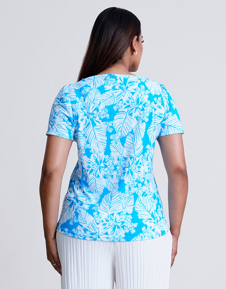 Short Sleeve with Cowl Neck Top