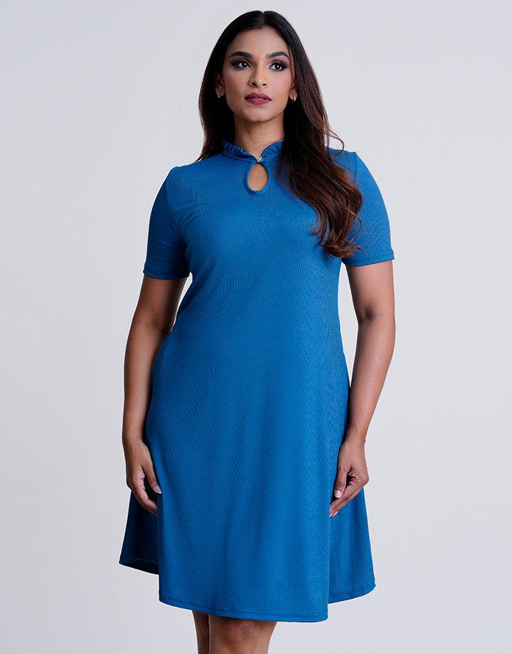 Short Sleeve Front Keyhole Dress