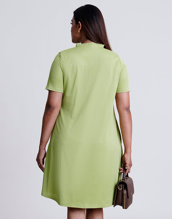 Short Sleeve Front Keyhole Dress