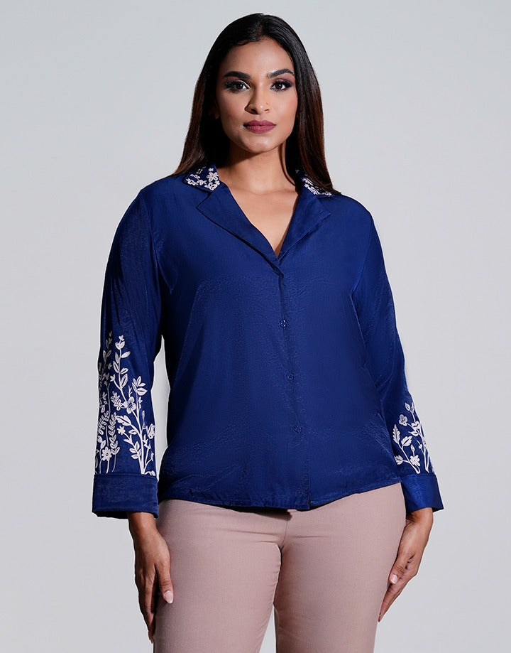 Long Sleeve Screen Print Blouse