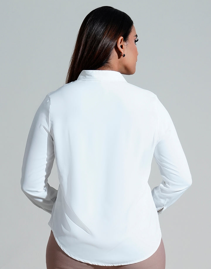Button Down Blouse with Screen Print