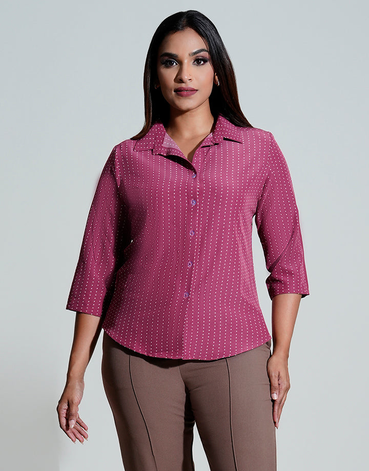 Polka Dotted Button Down Blouse