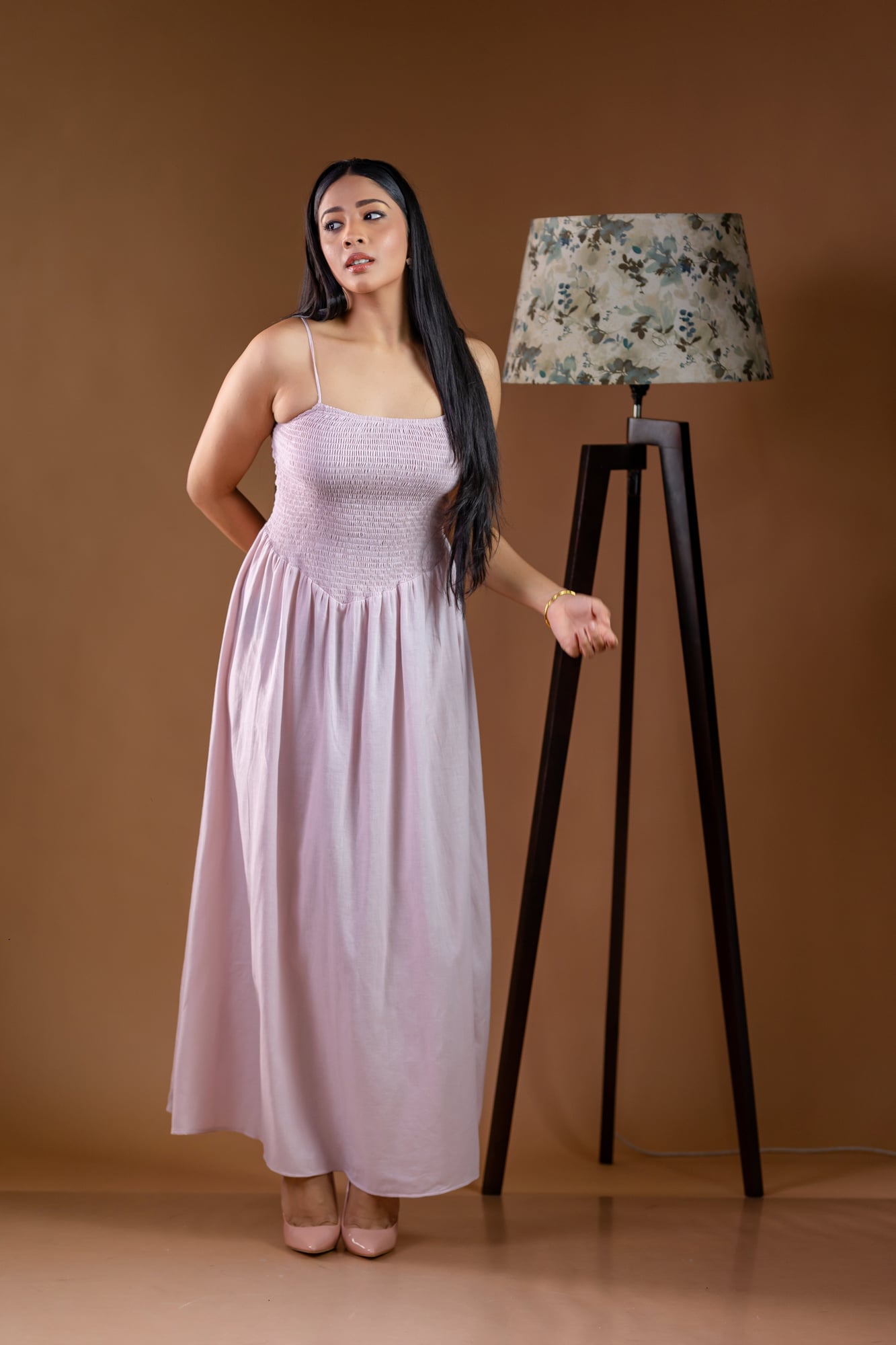 Smocked Bodice Cami Maxi Dress