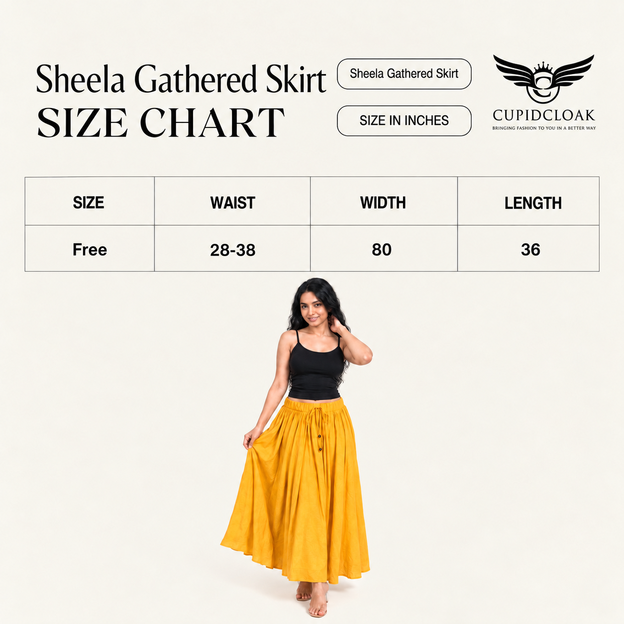 SHEELA Gathered Skirt (free size)
