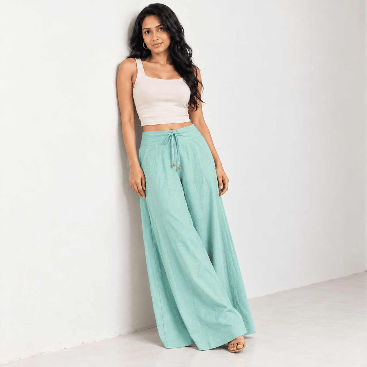 TAWNY DRIFT Cotton Wider-Leg Pants