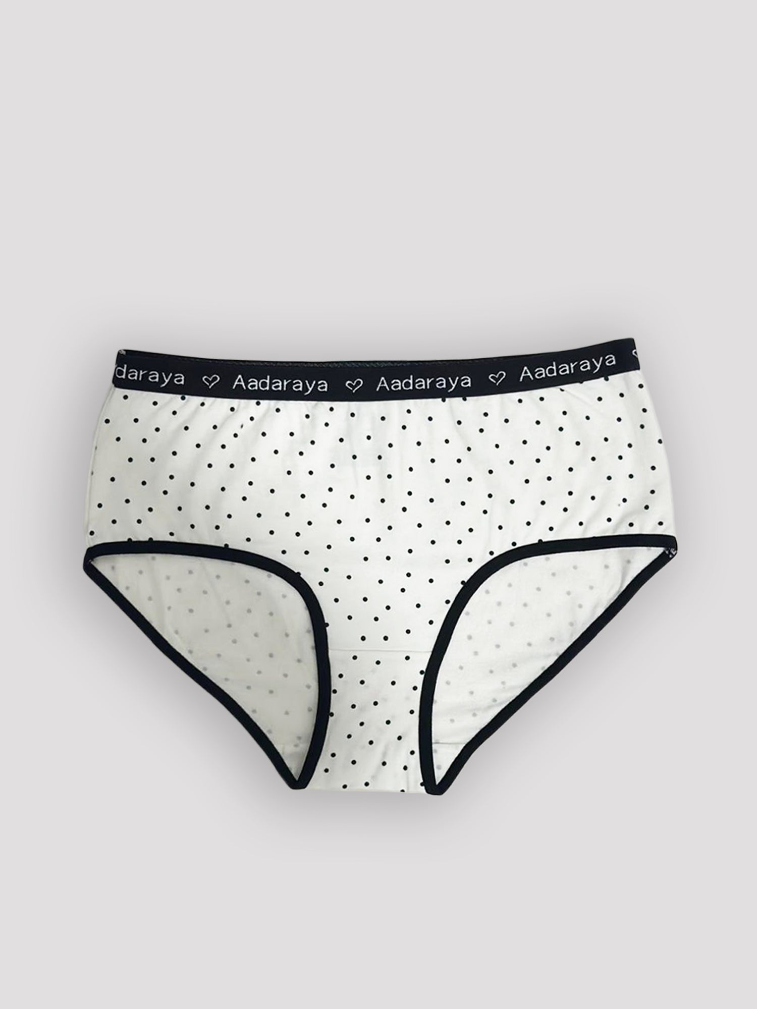 Dina AD Logo Full Brief in White Polka – from the Black, Scattered Dot, Mini Check & White Polka 4 Pack