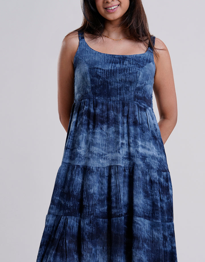 Tiered Dress with Back Smoked Detail