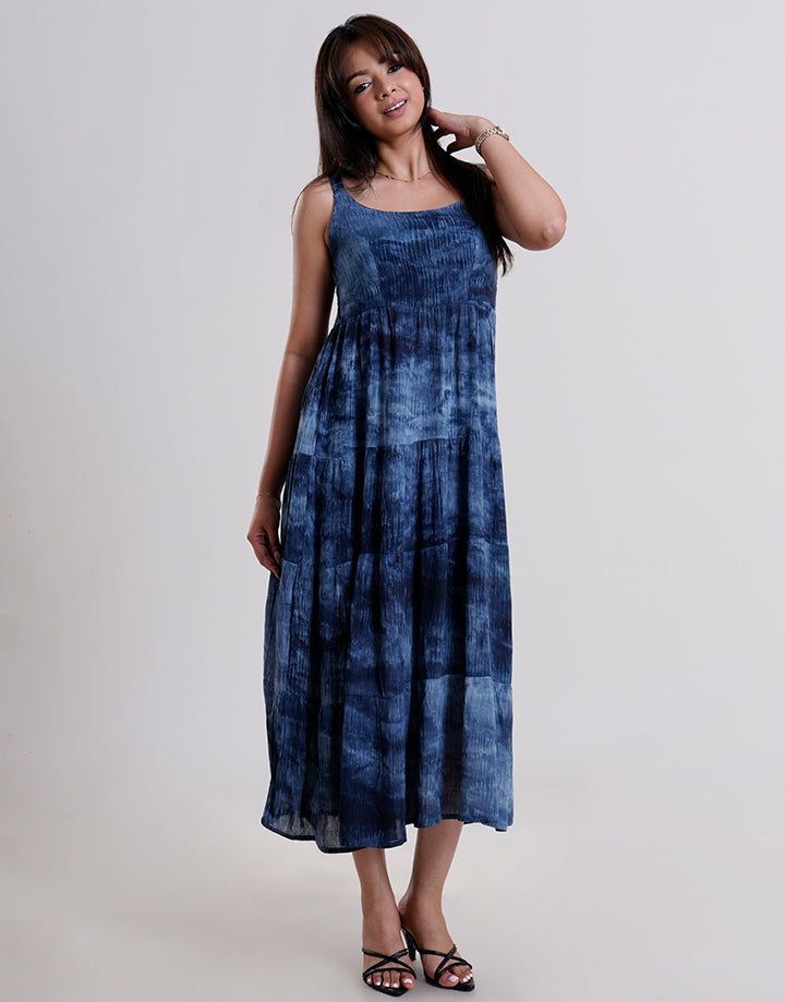 Tiered Dress with Back Smoked Detail