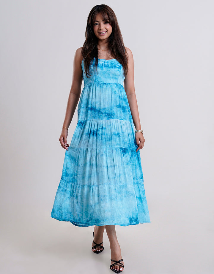 Tiered Dress with Back Smoked Detail