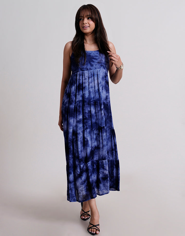 Tiered Dress with Back Smoked Detail