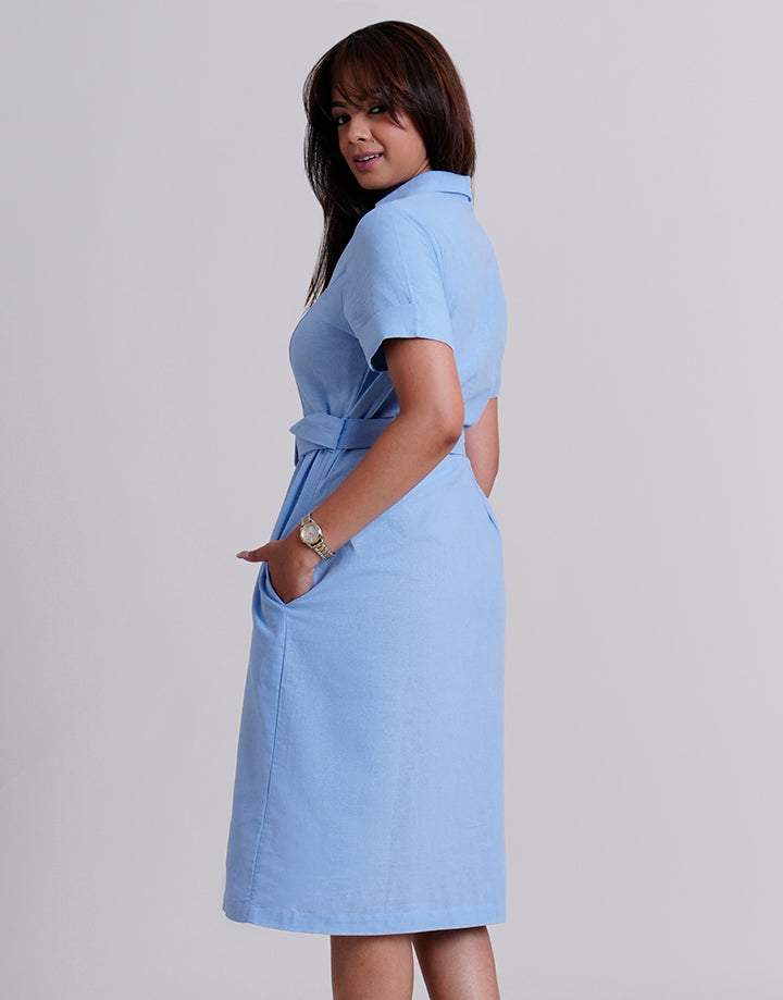 Short Sleeve Button Shirt Dress