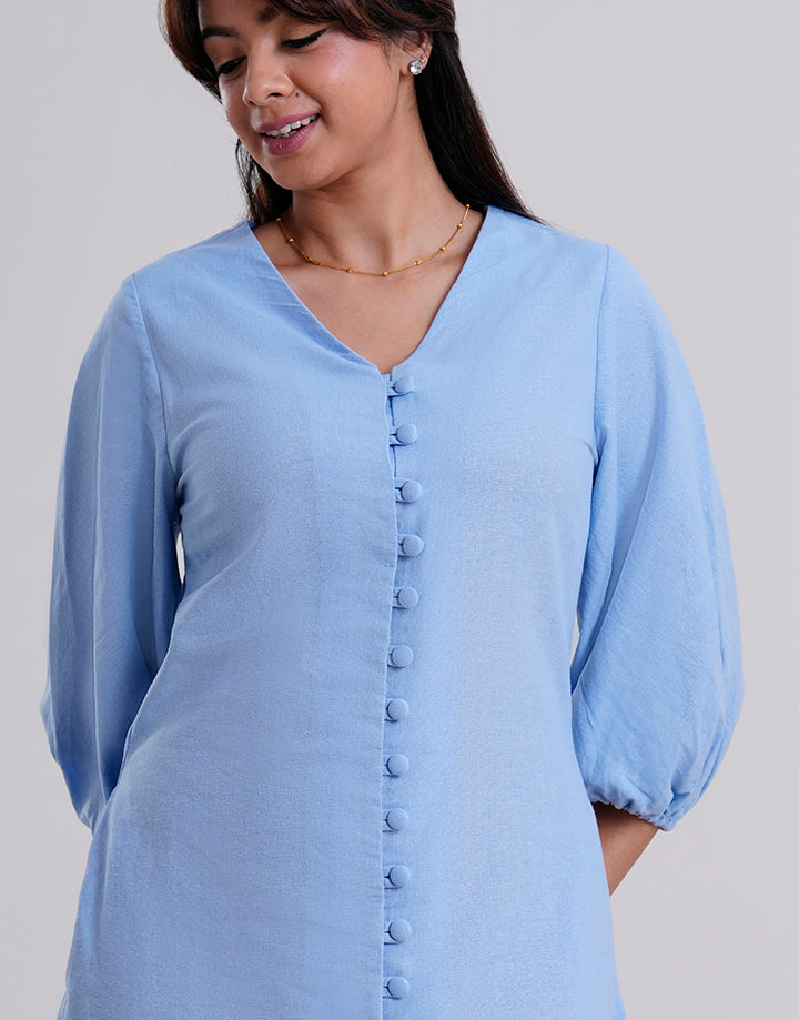 Puff Sleeve Button Down Dress