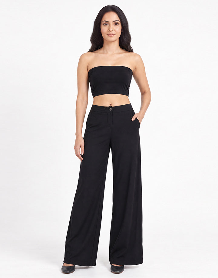 One Button Wide Leg Pant