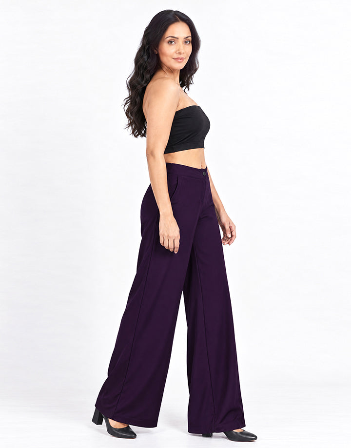 One Button Wide Leg Pant