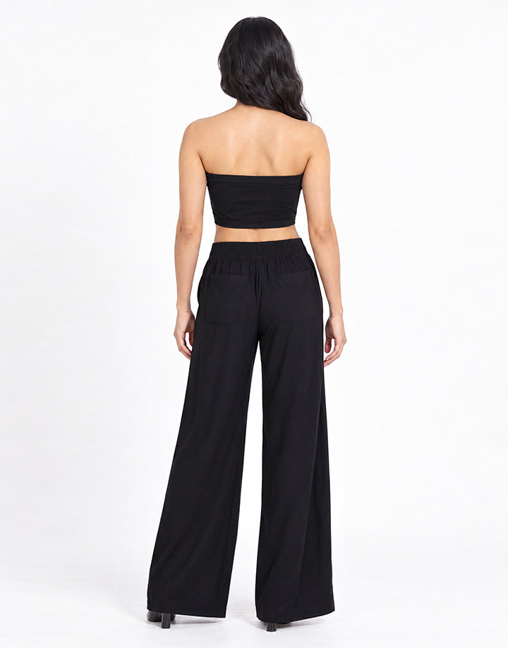 One Button Wide Leg Pant
