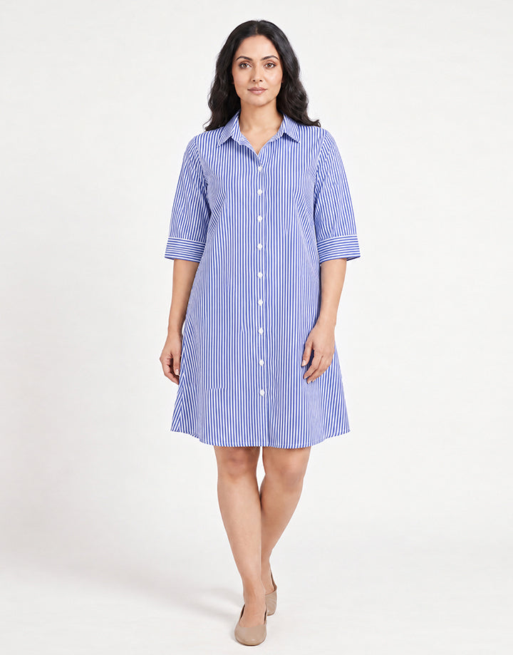 Striped Cotton Shirt Dress