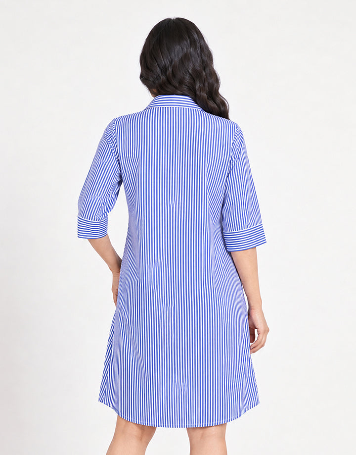 Striped Cotton Shirt Dress