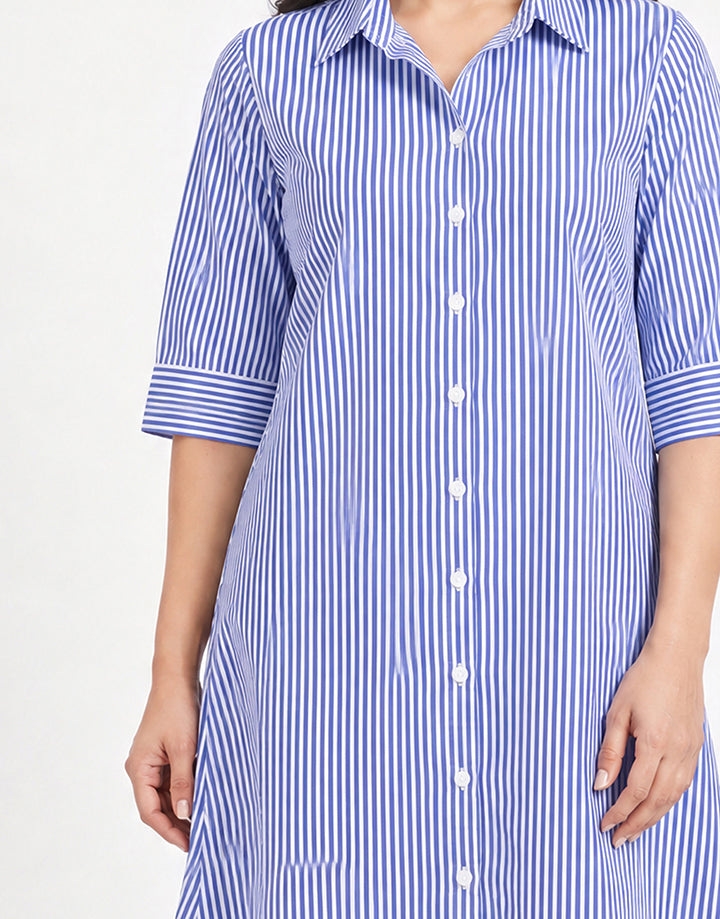 Striped Cotton Shirt Dress