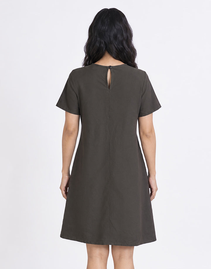 Short Sleeve Screen Print Dress